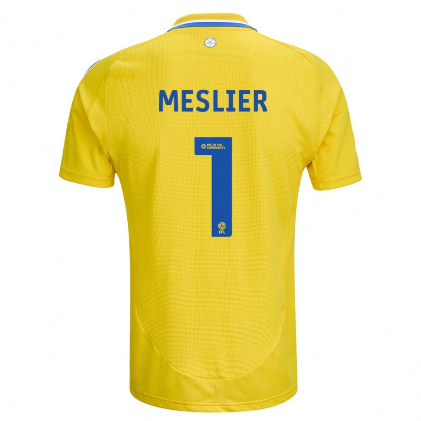 Danxen Män Illan Meslier #1 Gul Blå Bortatröja Matchtröjor 2024/25 Tröjor T-Tröja