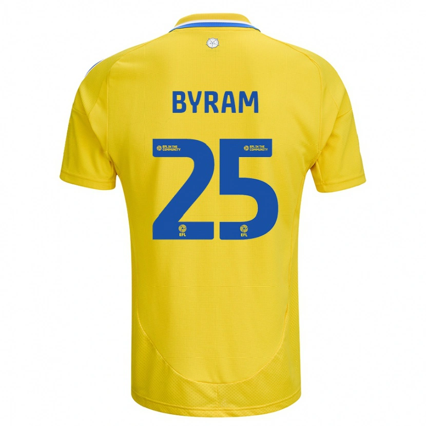 Danxen Män Sam Byram #25 Gul Blå Bortatröja Matchtröjor 2024/25 Tröjor T-Tröja