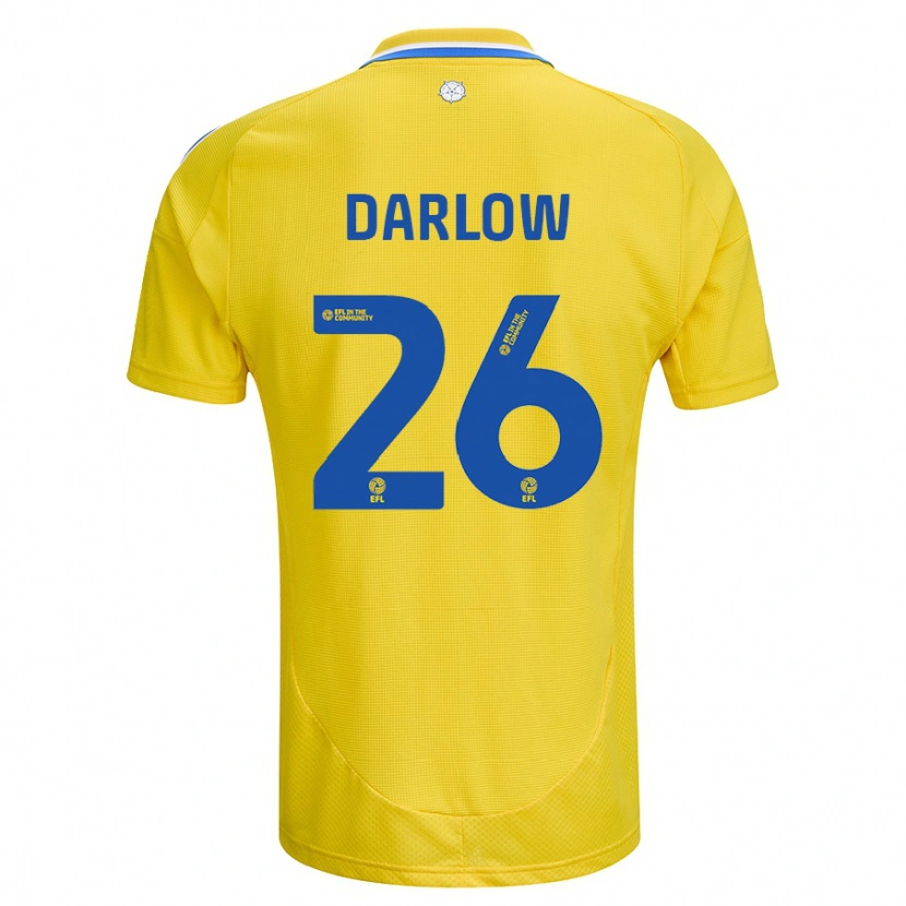 Danxen Män Karl Darlow #26 Gul Blå Bortatröja Matchtröjor 2024/25 Tröjor T-Tröja