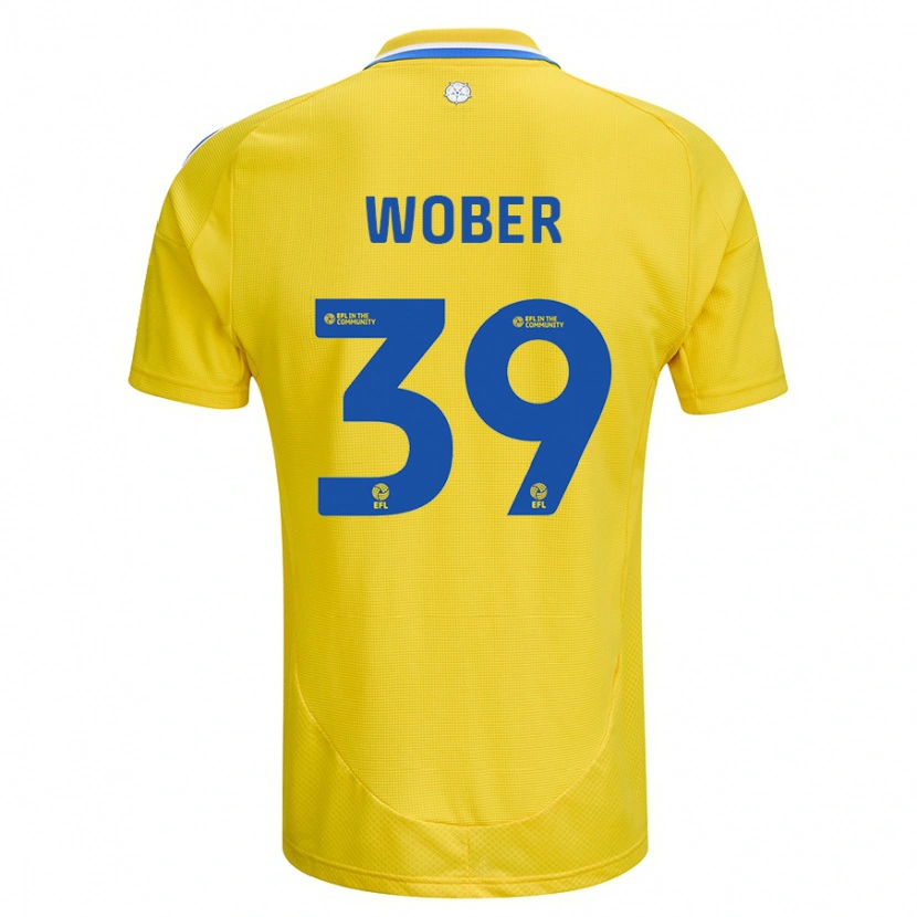 Danxen Män Maximilian Wöber #39 Gul Blå Bortatröja Matchtröjor 2024/25 Tröjor T-Tröja