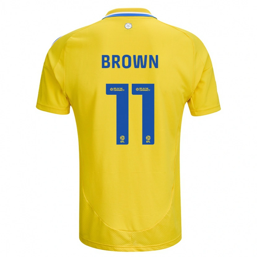 Danxen Män Abbie Brown #11 Gul Blå Bortatröja Matchtröjor 2024/25 Tröjor T-Tröja
