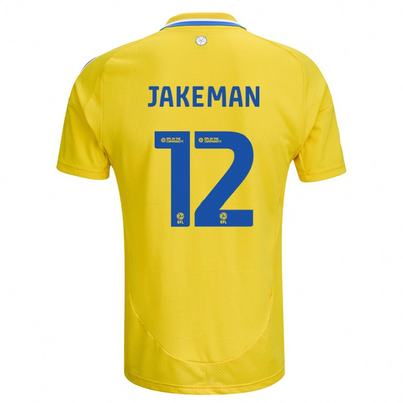 Danxen Män Harriet Jakeman #12 Gul Blå Bortatröja Matchtröjor 2024/25 Tröjor T-Tröja