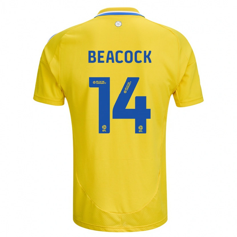 Danxen Män Molly Beacock #14 Gul Blå Bortatröja Matchtröjor 2024/25 Tröjor T-Tröja