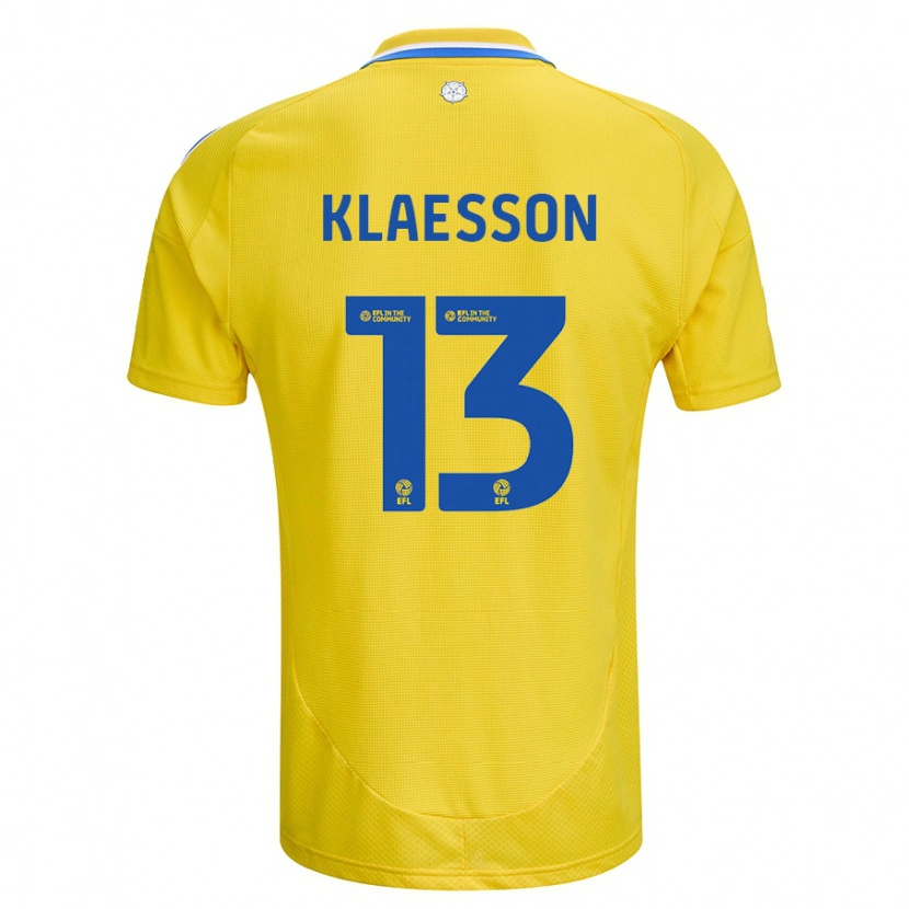 Danxen Män Kristoffer Klaesson #13 Gul Blå Bortatröja Matchtröjor 2024/25 Tröjor T-Tröja