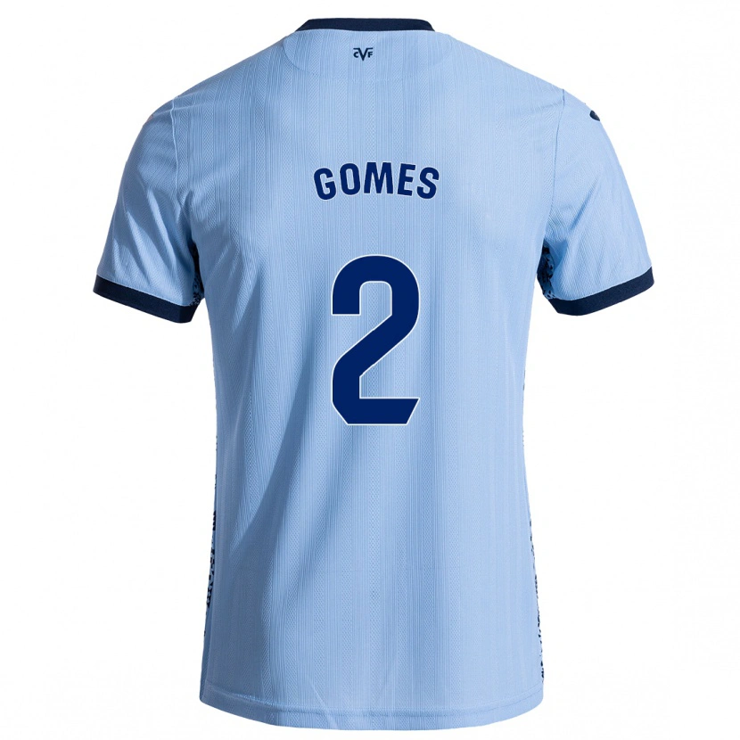 Danxen Män Vique Gomes #2 Himmelsblå Bortatröja Matchtröjor 2024/25 Tröjor T-Tröja