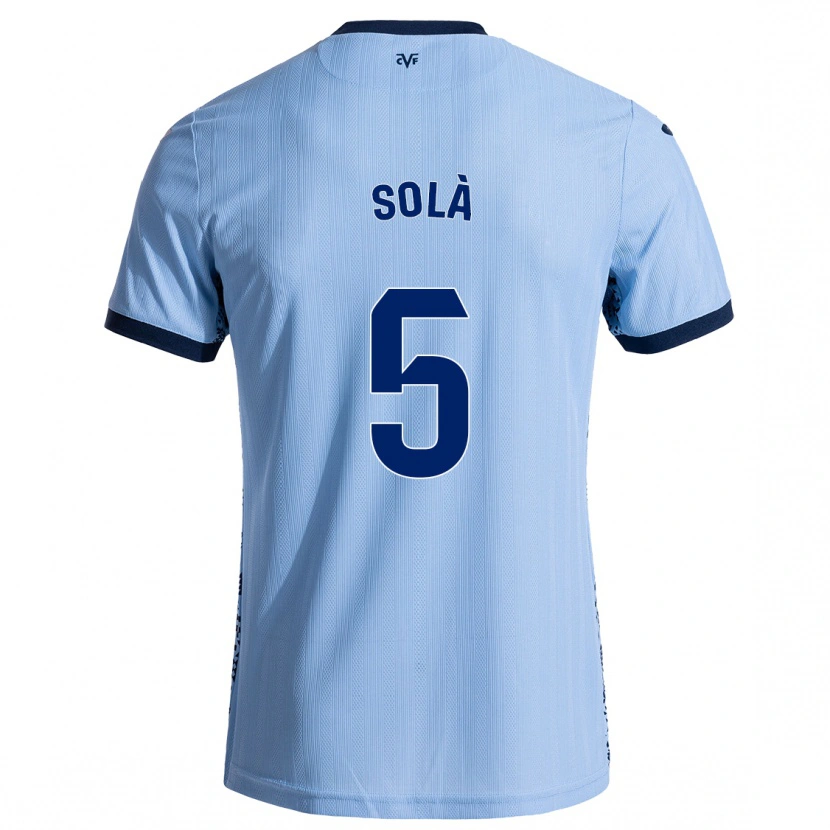 Danxen Män Arnau Solà #5 Himmelsblå Bortatröja Matchtröjor 2024/25 Tröjor T-Tröja