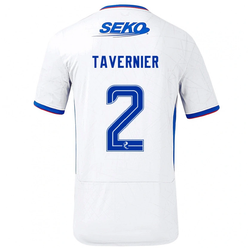 Danxen Män James Tavernier #2 Vit Blå Bortatröja Matchtröjor 2024/25 Tröjor T-Tröja