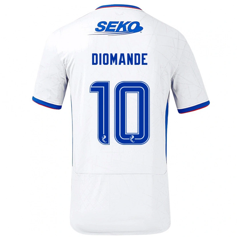 Danxen Män Mohamed Diomandé #10 Vit Blå Bortatröja Matchtröjor 2024/25 Tröjor T-Tröja