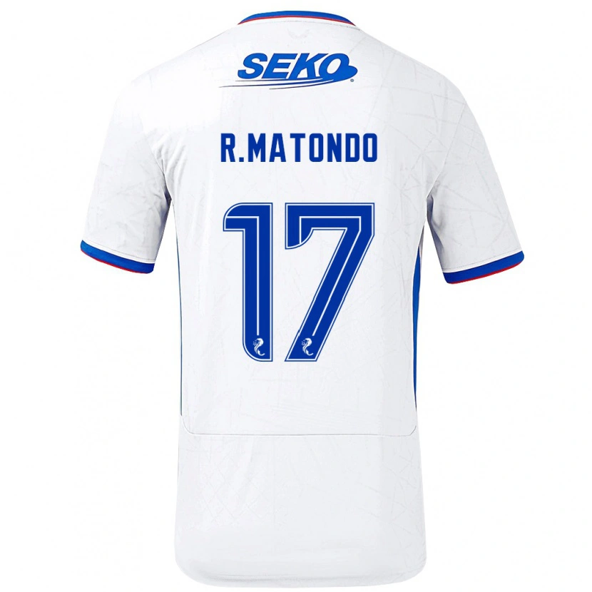 Danxen Män Rabbi Matondo #17 Vit Blå Bortatröja Matchtröjor 2024/25 Tröjor T-Tröja