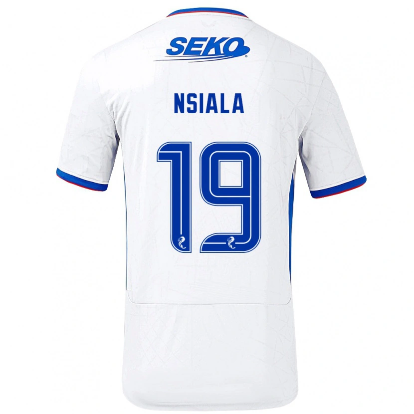 Danxen Män Clinton Nsiala #19 Vit Blå Bortatröja Matchtröjor 2024/25 Tröjor T-Tröja