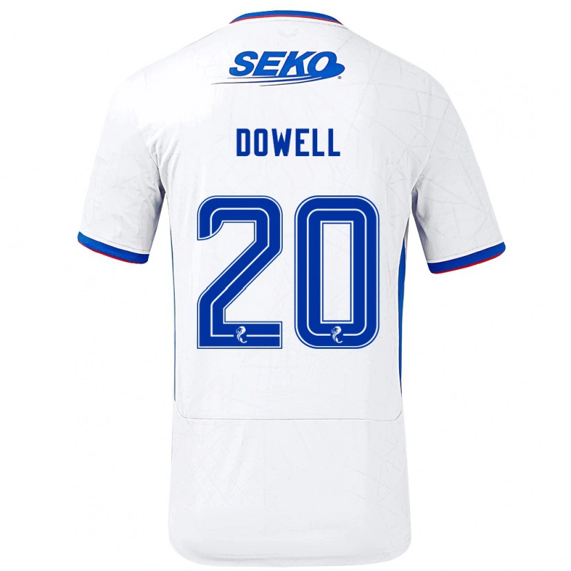 Danxen Män Kieran Dowell #20 Vit Blå Bortatröja Matchtröjor 2024/25 Tröjor T-Tröja