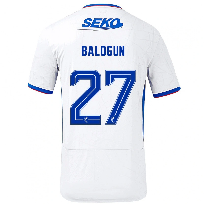 Danxen Män Leon Balogun #27 Vit Blå Bortatröja Matchtröjor 2024/25 Tröjor T-Tröja