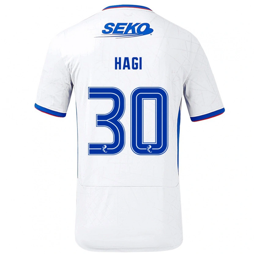 Danxen Män Ianis Hagi #30 Vit Blå Bortatröja Matchtröjor 2024/25 Tröjor T-Tröja