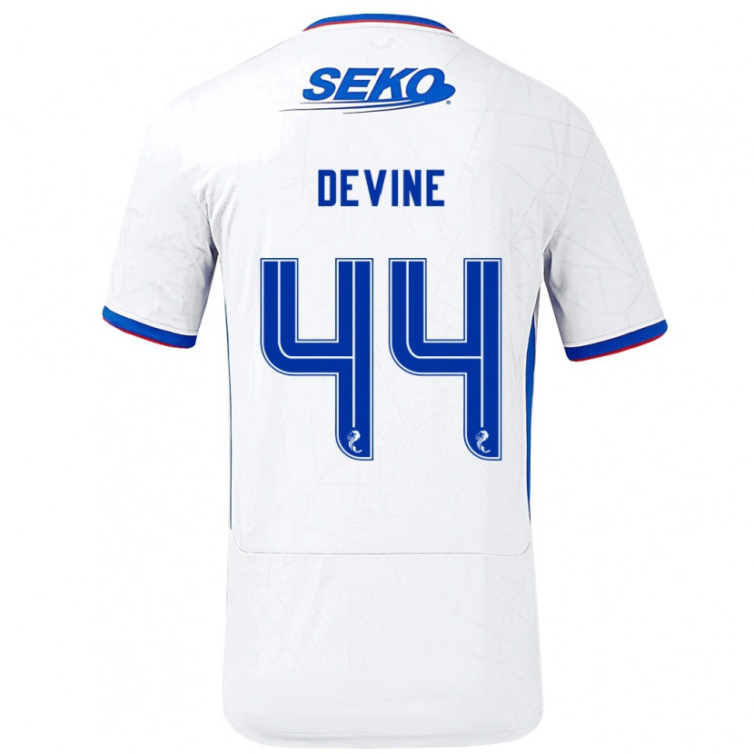 Danxen Män Adam Devine #44 Vit Blå Bortatröja Matchtröjor 2024/25 Tröjor T-Tröja