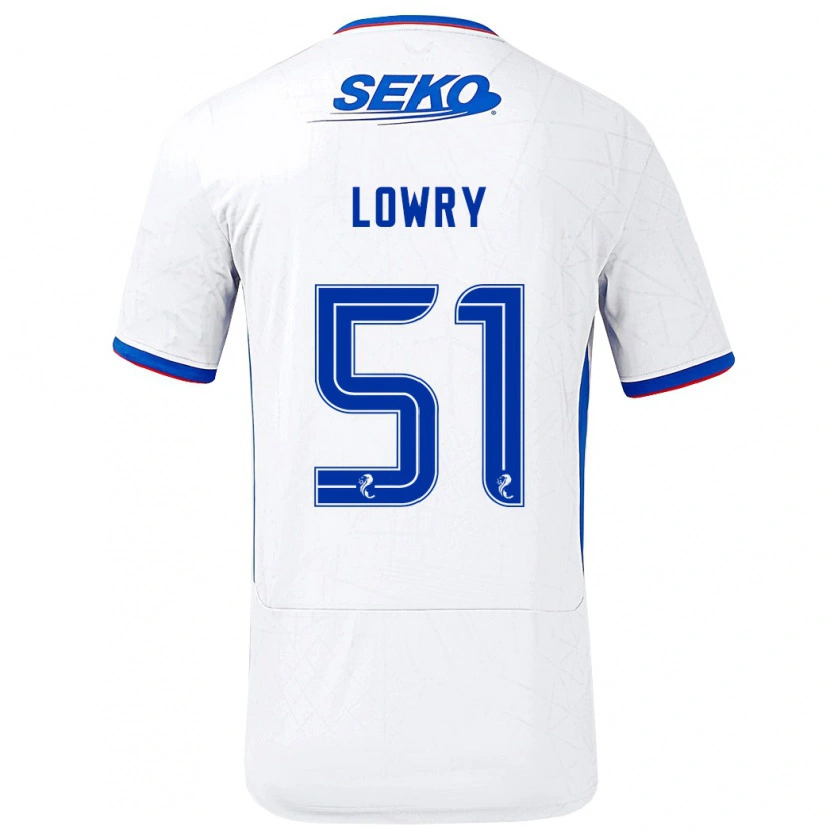 Danxen Män Alex Lowry #51 Vit Blå Bortatröja Matchtröjor 2024/25 Tröjor T-Tröja