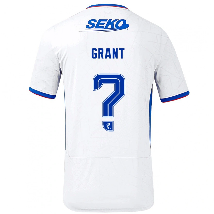 Danxen Män Leyton Grant #0 Vit Blå Bortatröja Matchtröjor 2024/25 Tröjor T-Tröja
