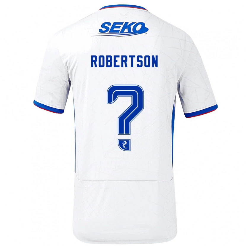 Danxen Män Kerr Robertson #0 Vit Blå Bortatröja Matchtröjor 2024/25 Tröjor T-Tröja