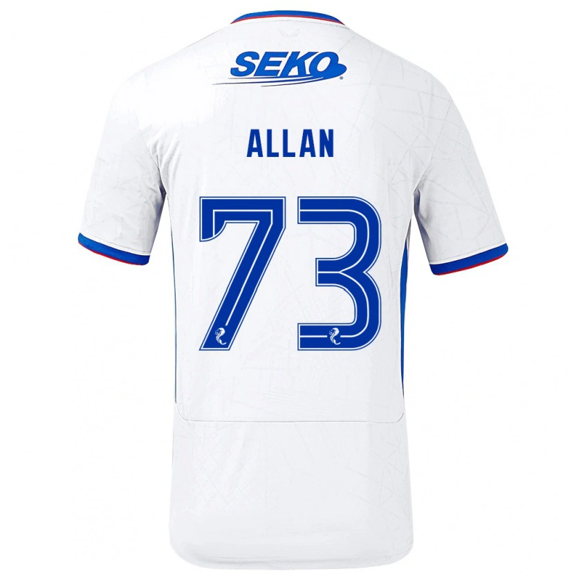 Danxen Män Connor Allan #73 Vit Blå Bortatröja Matchtröjor 2024/25 Tröjor T-Tröja