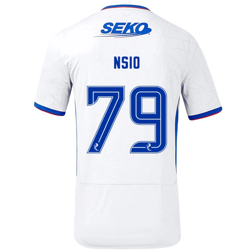 Danxen Män Paul Nsio #79 Vit Blå Bortatröja Matchtröjor 2024/25 Tröjor T-Tröja