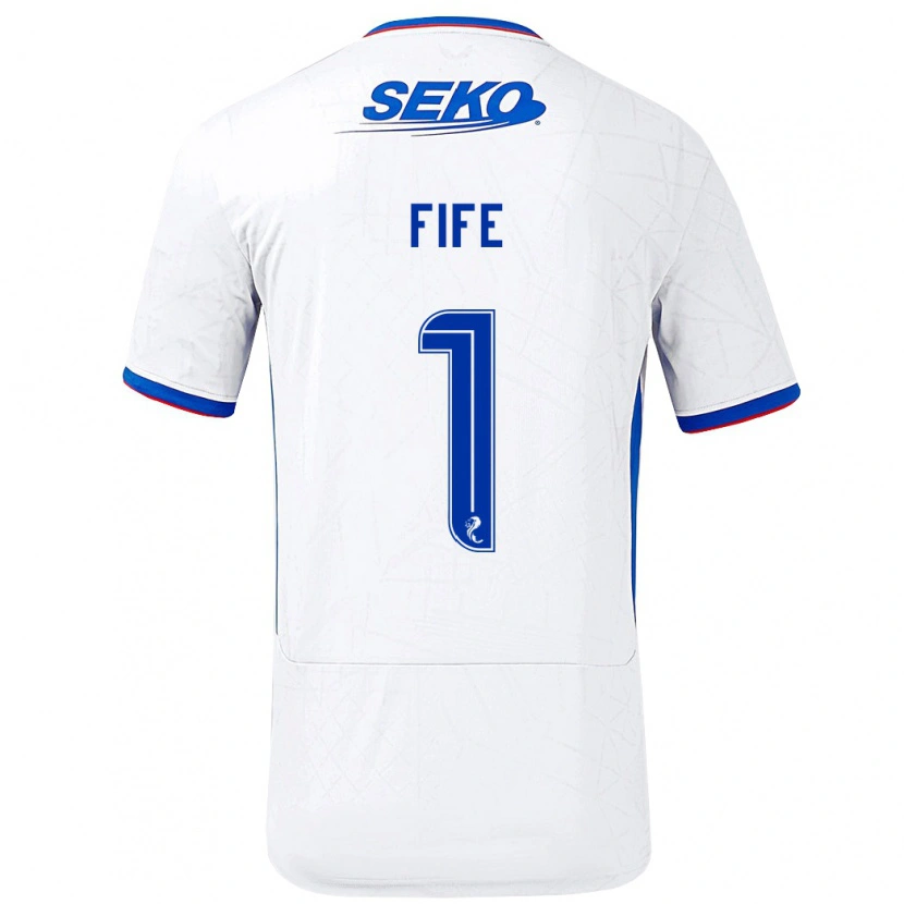 Danxen Män Jenna Fife #1 Vit Blå Bortatröja Matchtröjor 2024/25 Tröjor T-Tröja