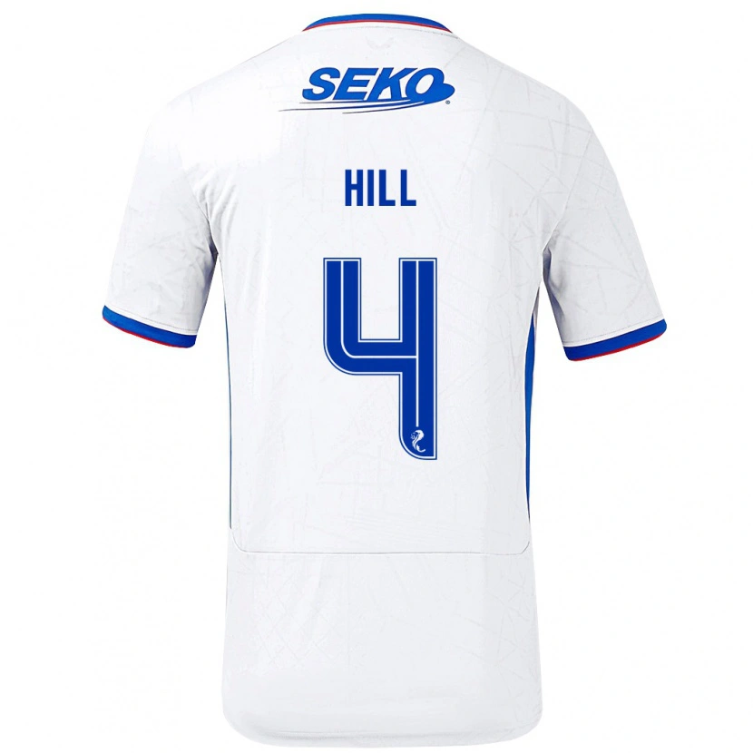 Danxen Män Kathryn Hill #4 Vit Blå Bortatröja Matchtröjor 2024/25 Tröjor T-Tröja