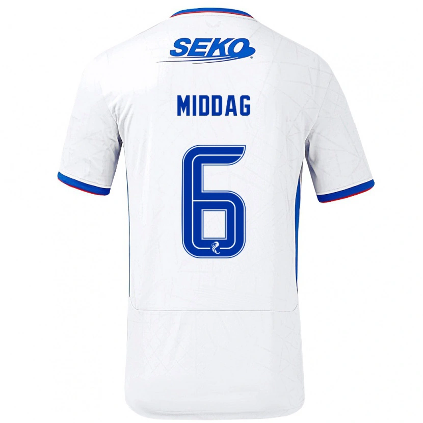 Danxen Män Tessel Middag #6 Vit Blå Bortatröja Matchtröjor 2024/25 Tröjor T-Tröja