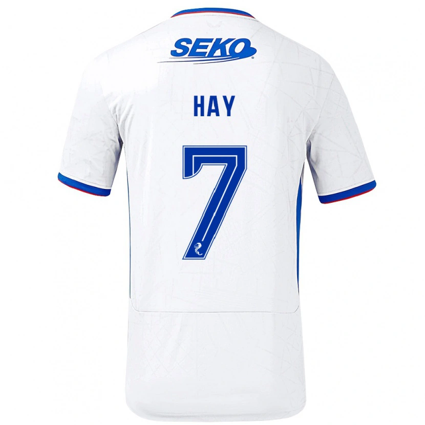 Danxen Män Brogan Hay #7 Vit Blå Bortatröja Matchtröjor 2024/25 Tröjor T-Tröja