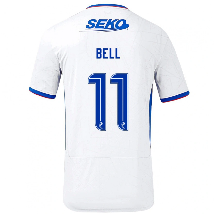 Danxen Män Megan Bell #11 Vit Blå Bortatröja Matchtröjor 2024/25 Tröjor T-Tröja