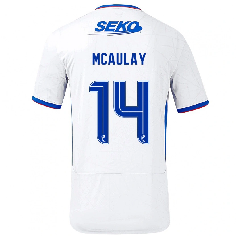 Danxen Män Mia Mcaulay #14 Vit Blå Bortatröja Matchtröjor 2024/25 Tröjor T-Tröja