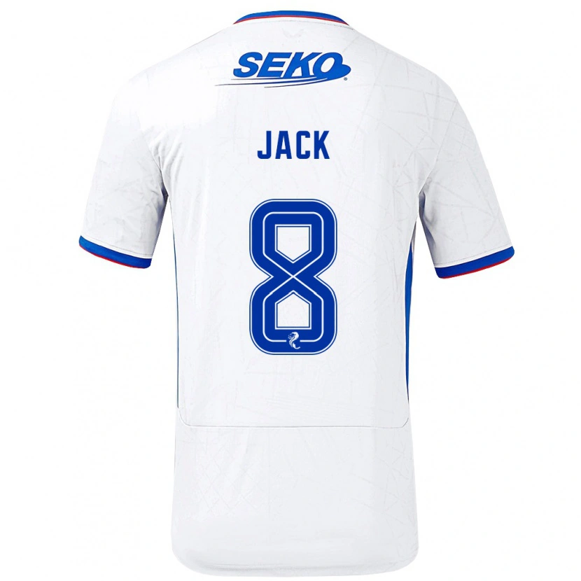 Danxen Män Ryan Jack #8 Vit Blå Bortatröja Matchtröjor 2024/25 Tröjor T-Tröja