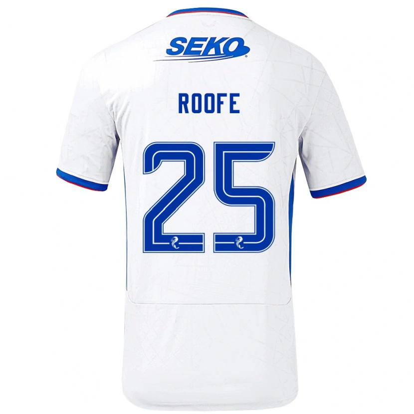 Danxen Män Kemar Roofe #25 Vit Blå Bortatröja Matchtröjor 2024/25 Tröjor T-Tröja