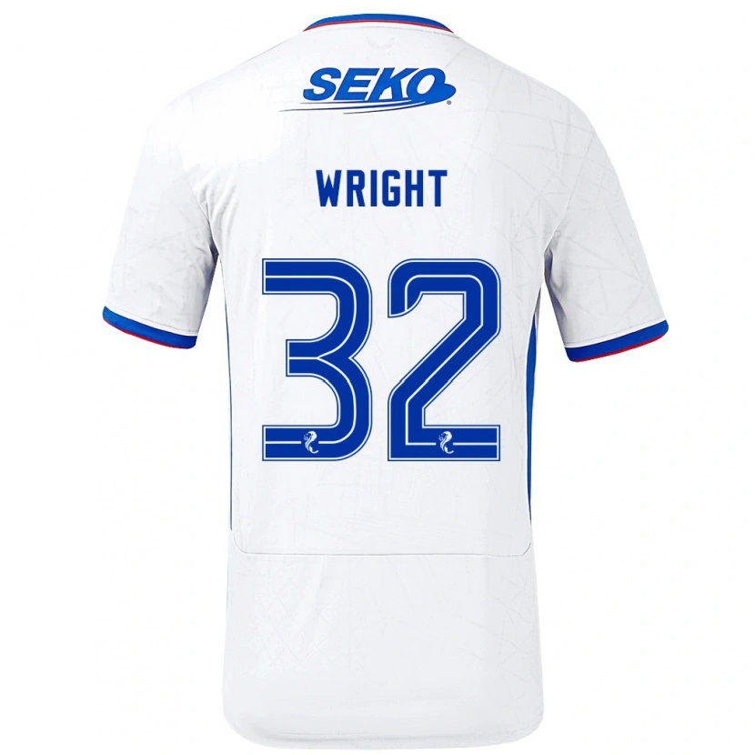 Danxen Män Kieran Wright #32 Vit Blå Bortatröja Matchtröjor 2024/25 Tröjor T-Tröja
