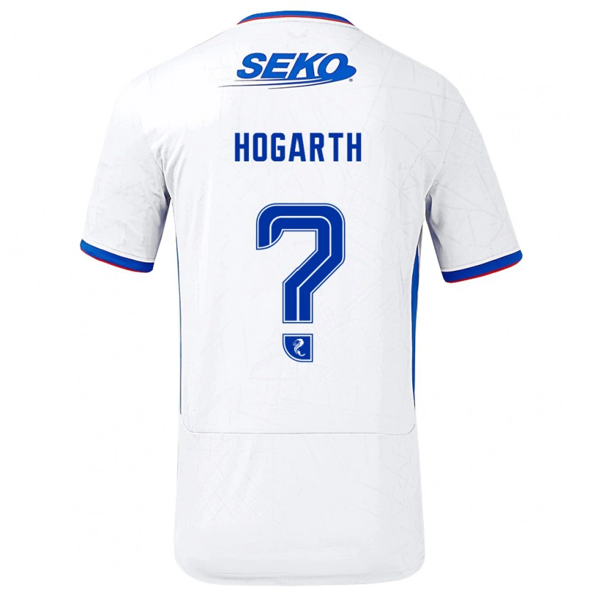 Danxen Män Jay Hogarth #0 Vit Blå Bortatröja Matchtröjor 2024/25 Tröjor T-Tröja