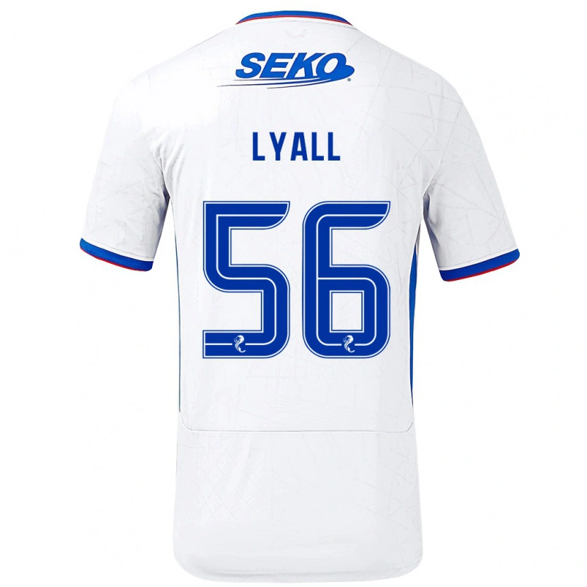 Danxen Män Arron Lyall #56 Vit Blå Bortatröja Matchtröjor 2024/25 Tröjor T-Tröja