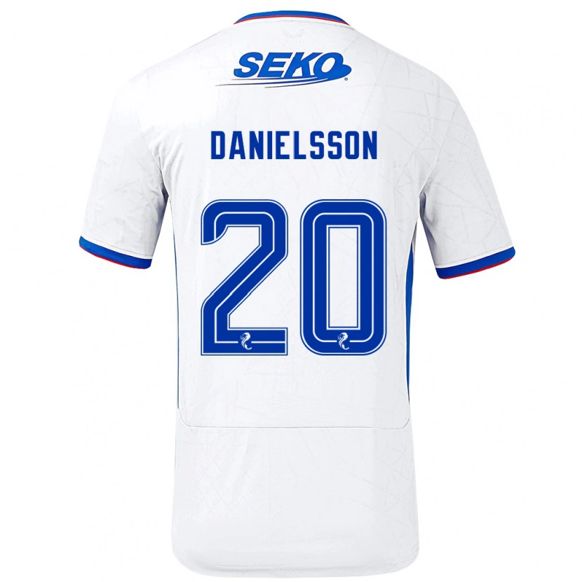 Danxen Män Jenny Julia Danielsson #20 Vit Blå Bortatröja Matchtröjor 2024/25 Tröjor T-Tröja