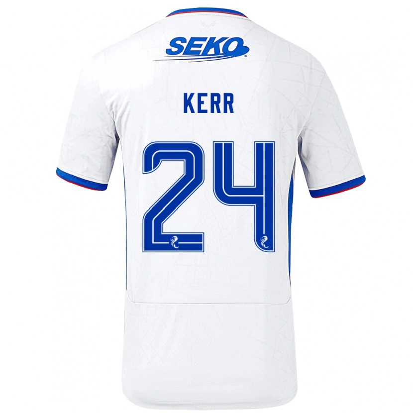 Danxen Män Samantha Mary Kerr #24 Vit Blå Bortatröja Matchtröjor 2024/25 Tröjor T-Tröja