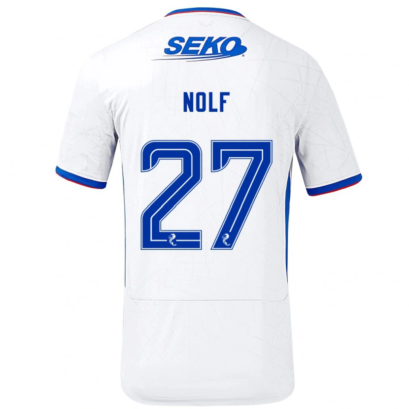 Danxen Män Madeline Nolf #27 Vit Blå Bortatröja Matchtröjor 2024/25 Tröjor T-Tröja