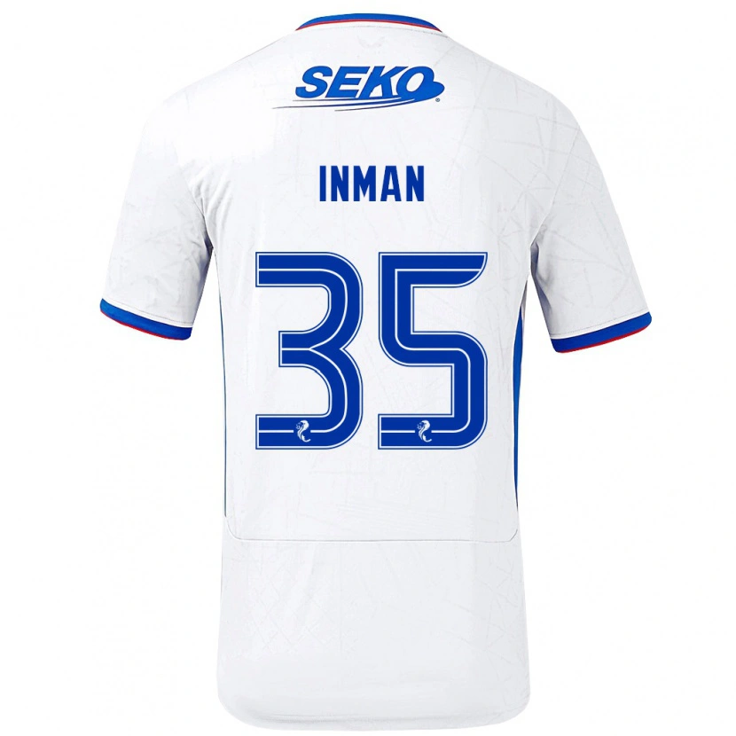 Danxen Män Lucy Inman #35 Vit Blå Bortatröja Matchtröjor 2024/25 Tröjor T-Tröja