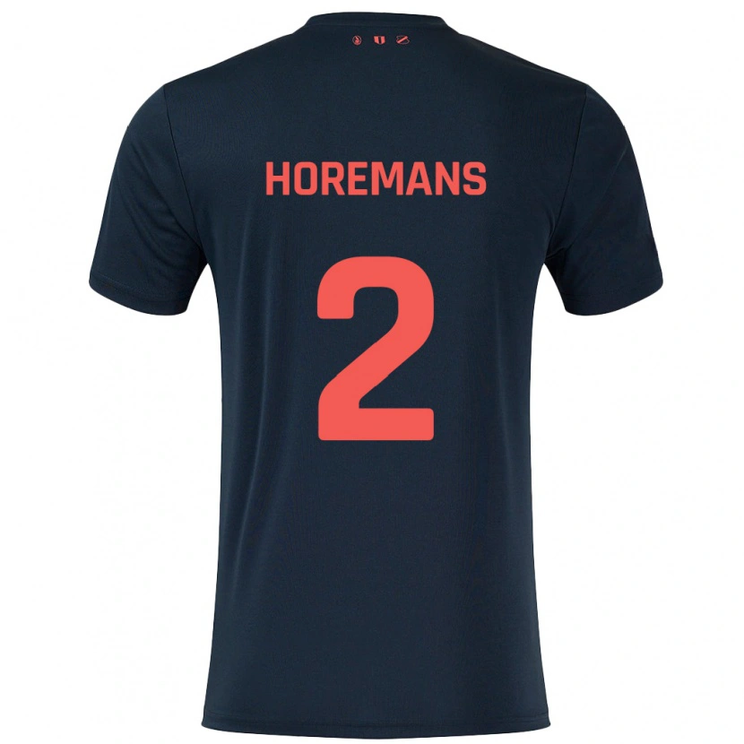 Danxen Män Siebe Horemans #2 Svart Röd Bortatröja Matchtröjor 2024/25 Tröjor T-Tröja