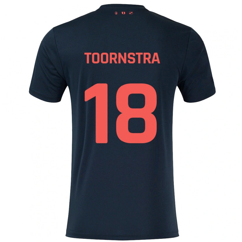 Danxen Män Jens Toornstra #18 Svart Röd Bortatröja Matchtröjor 2024/25 Tröjor T-Tröja