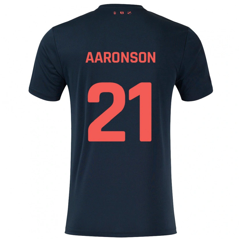 Danxen Män Paxten Aaronson #21 Svart Röd Bortatröja Matchtröjor 2024/25 Tröjor T-Tröja