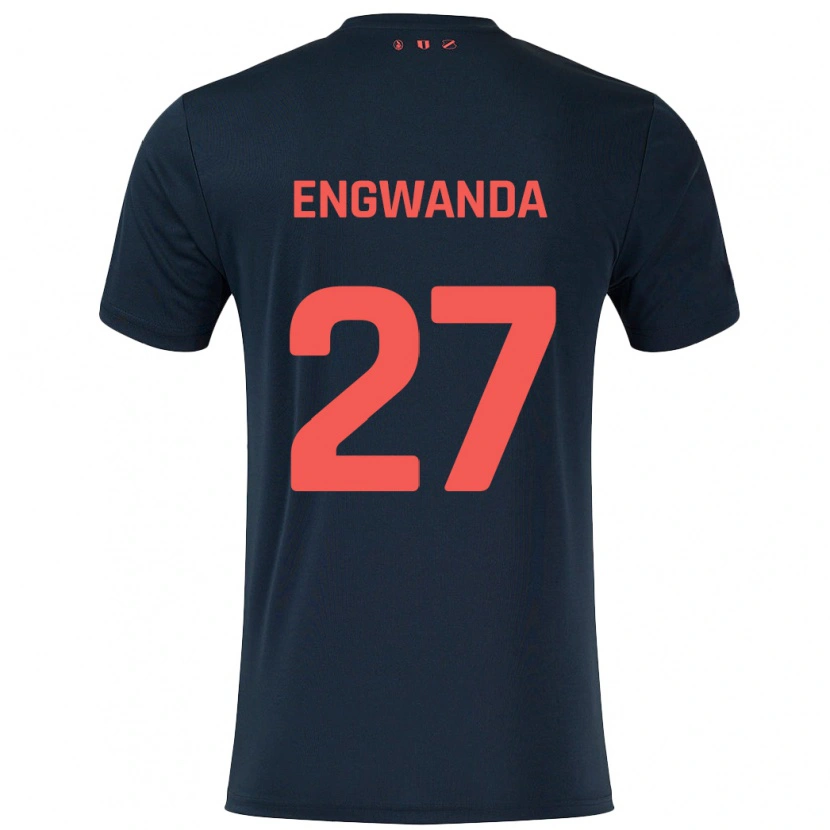 Danxen Män Alonzo Engwanda #27 Svart Röd Bortatröja Matchtröjor 2024/25 Tröjor T-Tröja