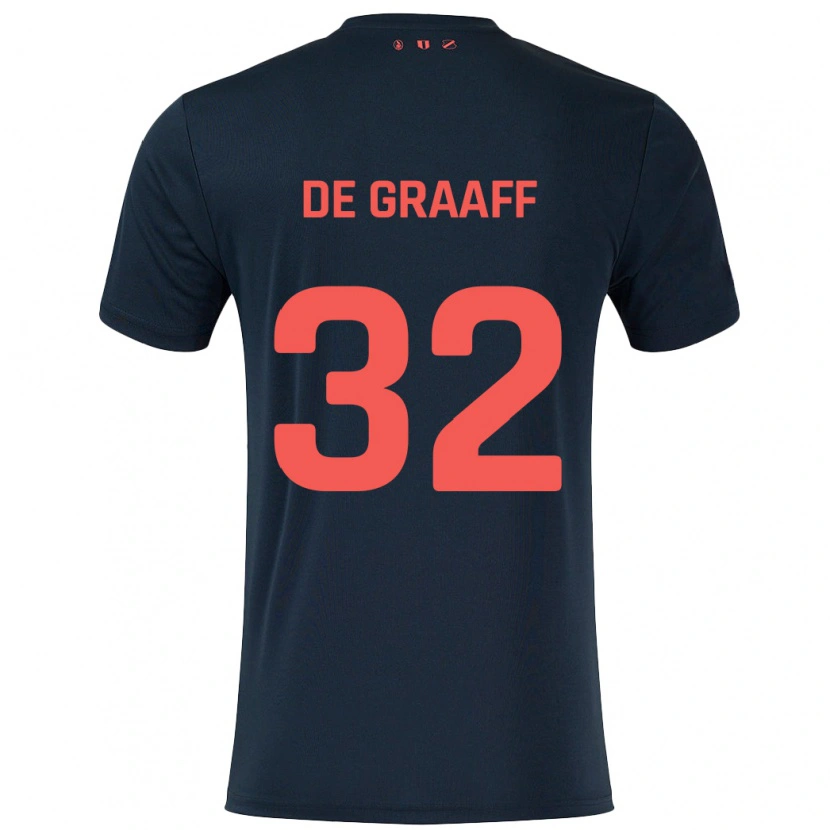 Danxen Män Tom De Graaff #32 Svart Röd Bortatröja Matchtröjor 2024/25 Tröjor T-Tröja