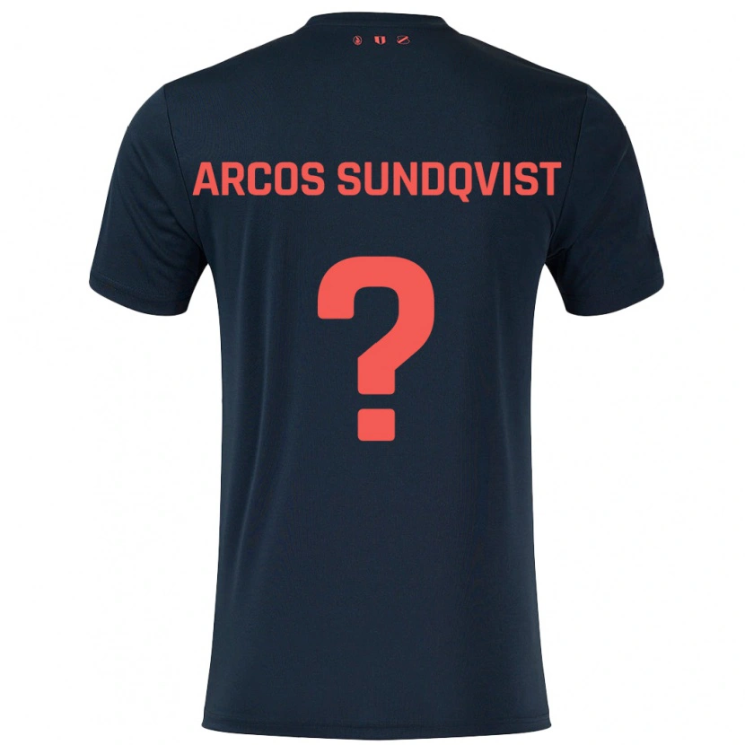 Danxen Män Gustav Arcos Sundqvist #0 Svart Röd Bortatröja Matchtröjor 2024/25 Tröjor T-Tröja