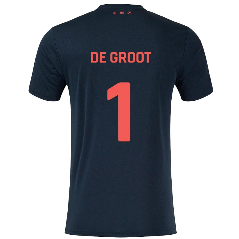 Danxen Män Jasmijn De Groot #1 Svart Röd Bortatröja Matchtröjor 2024/25 Tröjor T-Tröja