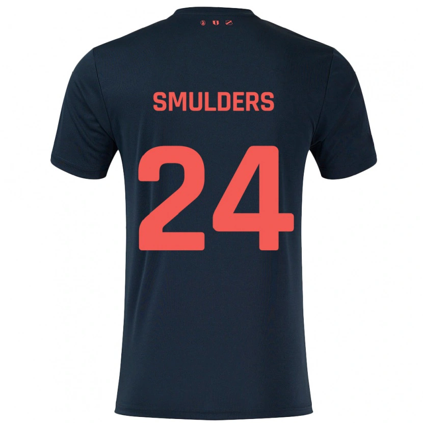 Danxen Män Anniek Smulders #24 Svart Röd Bortatröja Matchtröjor 2024/25 Tröjor T-Tröja