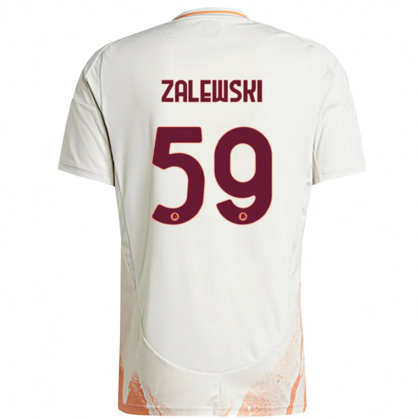 Danxen Män Nicola Zalewski #59 Grädde Vit Orange Bortatröja Matchtröjor 2024/25 Tröjor T-Tröja