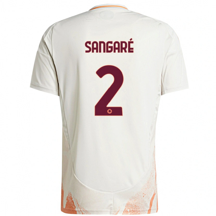 Danxen Män Buba Sangaré #2 Grädde Vit Orange Bortatröja Matchtröjor 2024/25 Tröjor T-Tröja