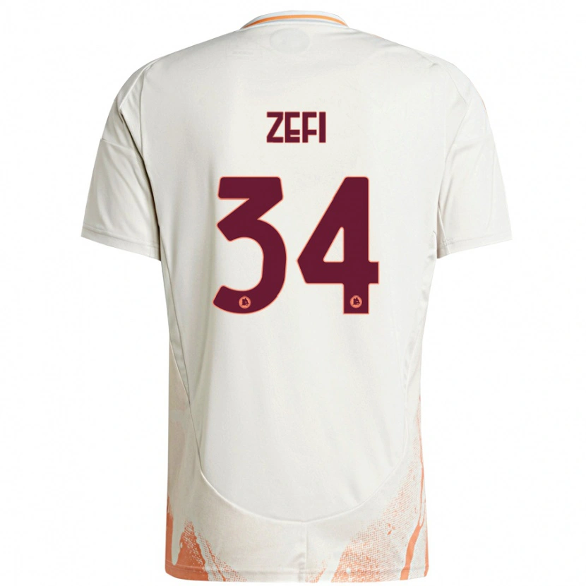 Danxen Män Kevin Zefi #34 Grädde Vit Orange Bortatröja Matchtröjor 2024/25 Tröjor T-Tröja