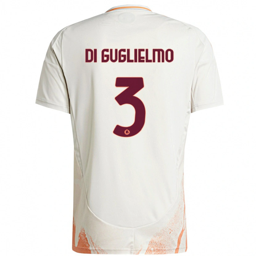 Danxen Män Lucia Di Guglielmo #3 Grädde Vit Orange Bortatröja Matchtröjor 2024/25 Tröjor T-Tröja